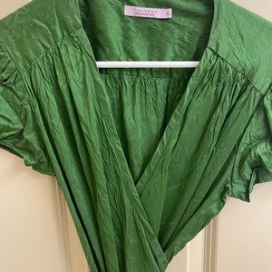 Calypso St Barth green silk wrap dress size Small